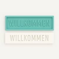 Zwei Silikonformen von Easy-Sticks mit dem Schriftzug 'WILLKOMMEN' für kreative DIY-Projekte und individuelle Dekorationen.