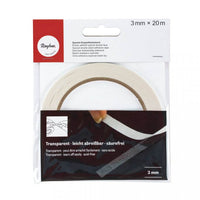 Rayher Spezial-Doppelklebeband Transparent in 3 mm Breite auf einer 20 m Rolle, ideal für kreative Projekte und Bastelarbeiten von Easy-Sticks.