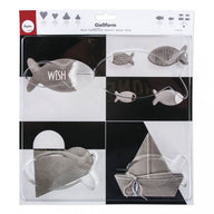 Gießform - Fische von Easy-Sticks, bestehend aus vier minimalistischen Fischformen in verschiedenen Größen, ideal für kreative DIY Projekte mit Beton, Wachs oder Seife.