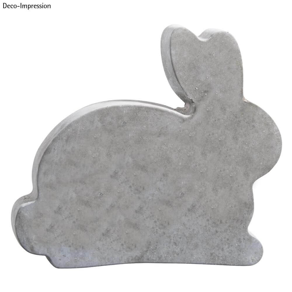 Stylisher Hase aus grauem Beton, ideal für dekorative Zwecke, erhältlich bei Easy-Sticks, Gießform - Hase.