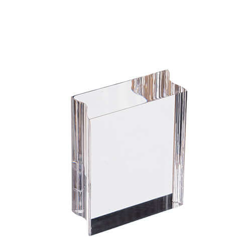 Acrylblock, mit Griffmulde, 38 x 50 x 15 mm, transparent