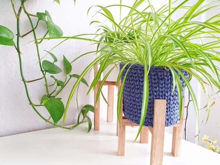 Klötzchen Blumentopf Ständer DIY Anleitung