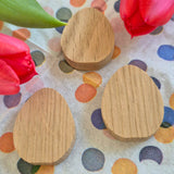 Ostereier Holz DIY Dekoidee DIY Idee zu Ostern handmade Eier aus Holz