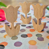 Frühlingsdeko Frühlingsdekoidee Tulpen aus Holz DIY zum Dekorieren handmade