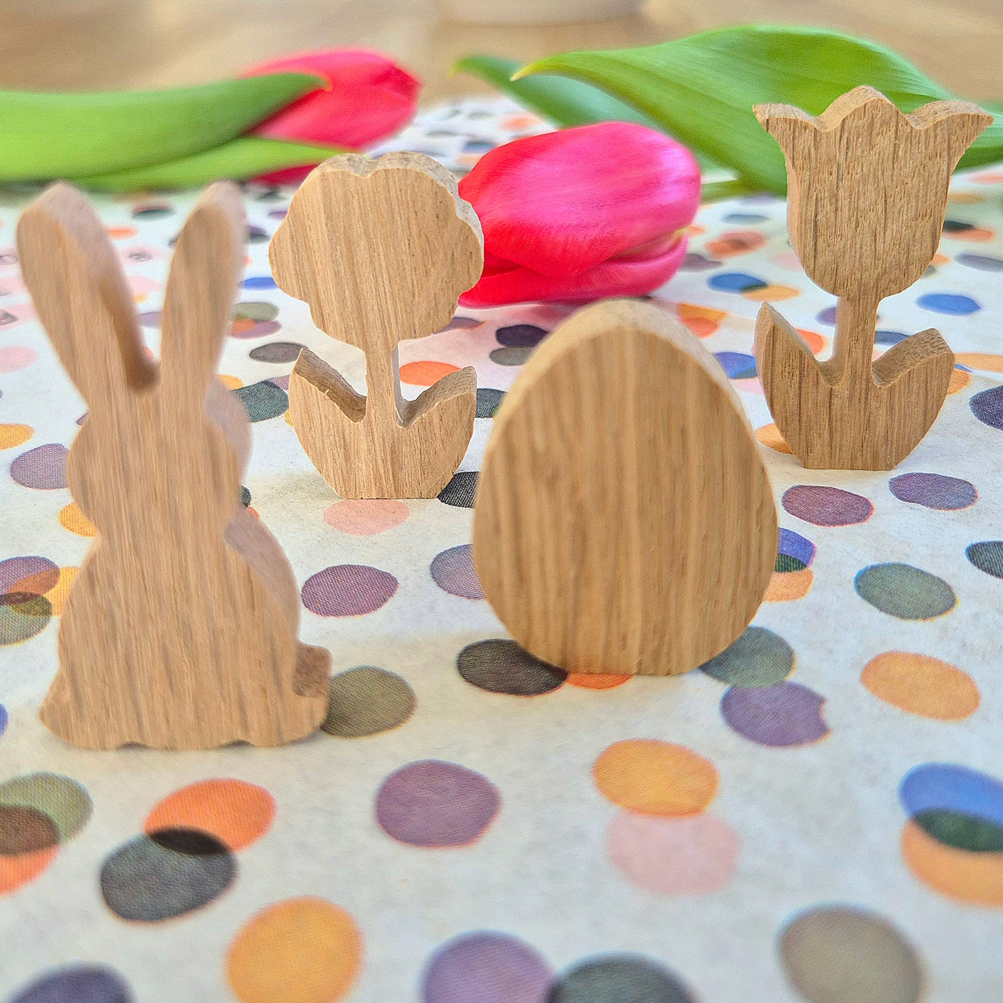 handmade Deko Holz Osterfiguren Set DIY