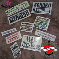 Holografische Aufkleber mit witzigen Sprüchen darauf, die Ihre Projekte aufpeppen. 100 Sticker zum Ausdrucken von easy-sticks.