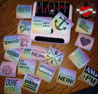 Bunte, kreative Stickergelegenheiten auf einem Drucker von easy-sticks, 100 Sticker in PNG Format zum Drucken.