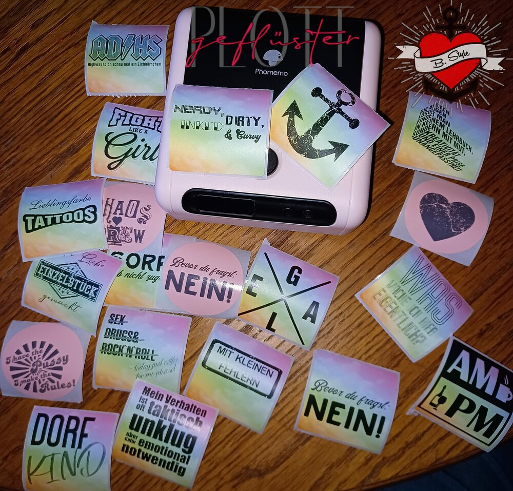 Bunte, kreative Stickergelegenheiten auf einem Drucker von easy-sticks, 100 Sticker in PNG Format zum Drucken.