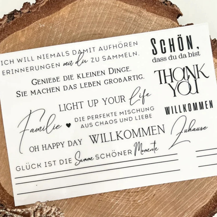 Schön, dass du da bist, Oh Happy Day, Willkommen Zuhause Rub On Sticker
