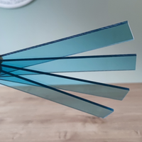 Acryl Sticks Blau Getönt, 4 Stück, UV-Beständig, 16x2,2cm, Hochglänzende Oberfläche, Bastelprojekte