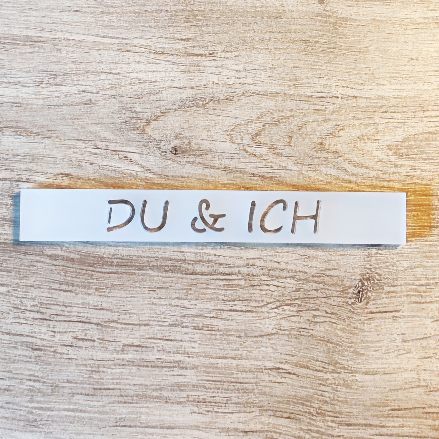 "Du Und Ich" für ein Hochzeitsgeschenk – Satinierte Acrylplatte 16 x 2,2 x 0,8cm Mit Stilvollem Schriftzug