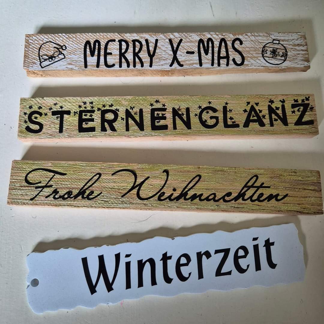 Plotterdateien Weihnachten - 4 Winterliche Designs: Sternenglanz, Frohe Weihnachten, Merry X-Mas