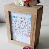 Wunscherfüller PDF für Sparbox von easy-sticks, originelle Spardose mit Geldscheinen, perfekte Geschenkidee für kreative Sparziele.