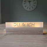 "Du Und Ich" für ein Hochzeitsgeschenk – Satinierter Acryl Easy-Stick 16 x 2,2 x 0,8cm Mit Stilvollem Schriftzug