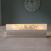 "Du Und Ich" für ein Hochzeitsgeschenk – Satinierter Acryl Easy-Stick 16 x 2,2 x 0,8cm Mit Stilvollem Schriftzug