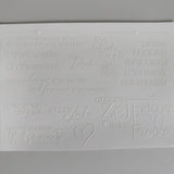 Stylische Rub on UV Sticker von easy-sticks mit ansprechenden Sprüchen wie 'Be happy' und 'Für Dich', ideal zur Verschönerung von Geschenken.
