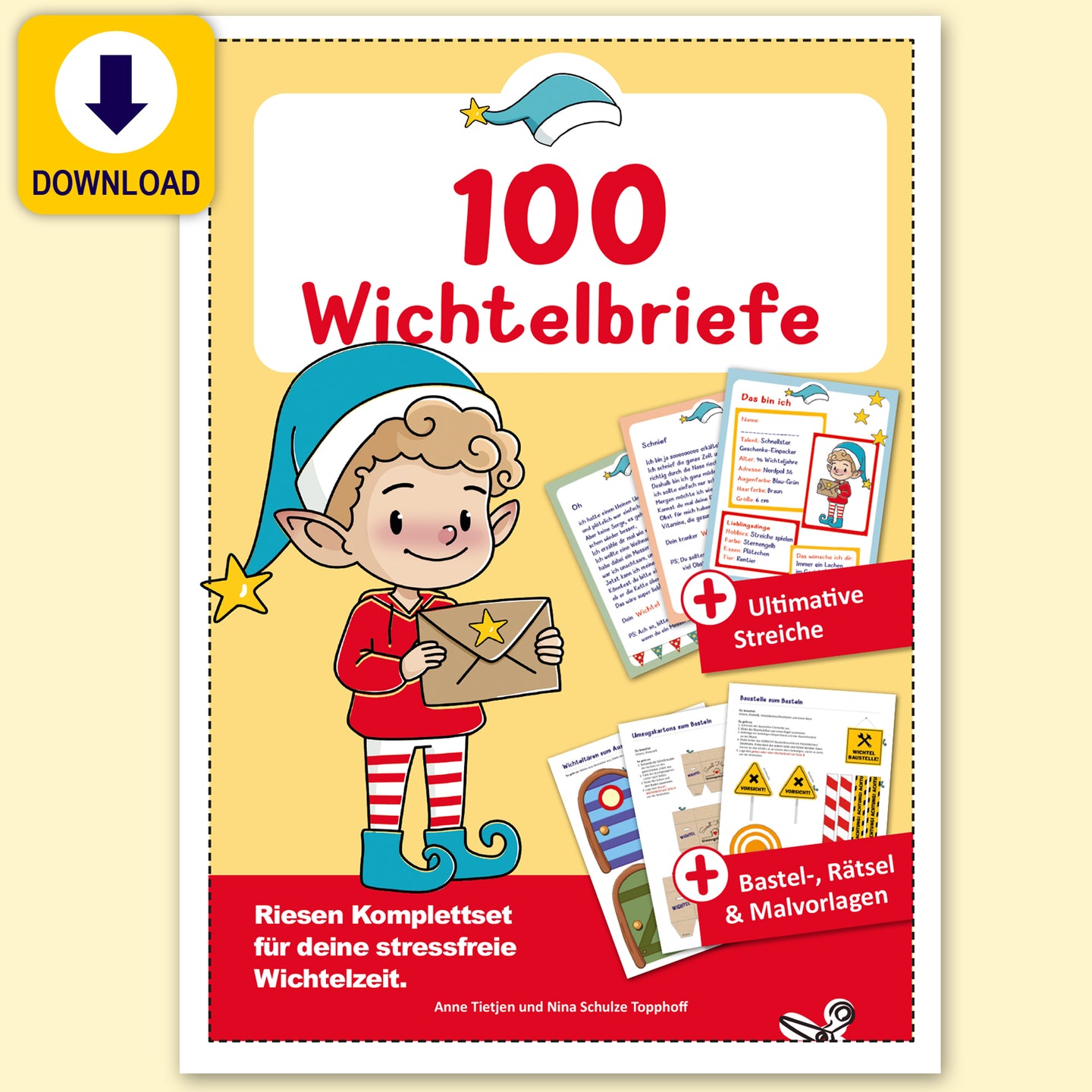 100 Wichtelbriefe auf einen Streich Inkl. Bastelzubehör zum Downloaden - Personalisierbar Für Eine Magische Wichtelzeit
