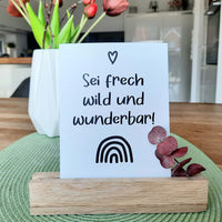 Postkarte mit dem Spruch 'Sei frech wild und wunderbar!' im modernen Design, perfekt für persönliche Grüße - 6er Set Happy von easy-sticks.