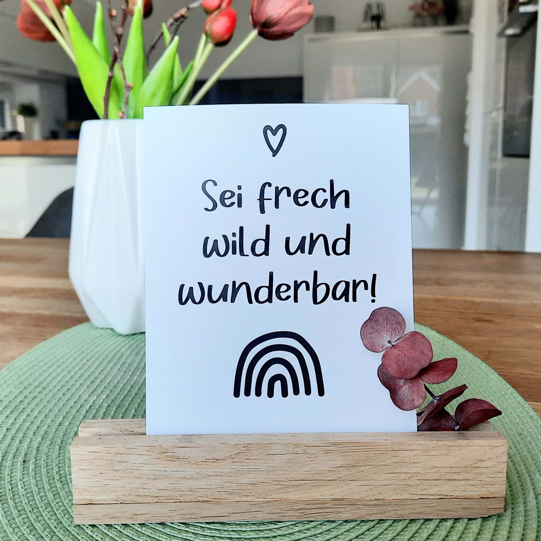 Postkarte mit dem Spruch 'Sei frech wild und wunderbar!' im modernen Design, perfekt für persönliche Grüße - 6er Set Happy von easy-sticks.