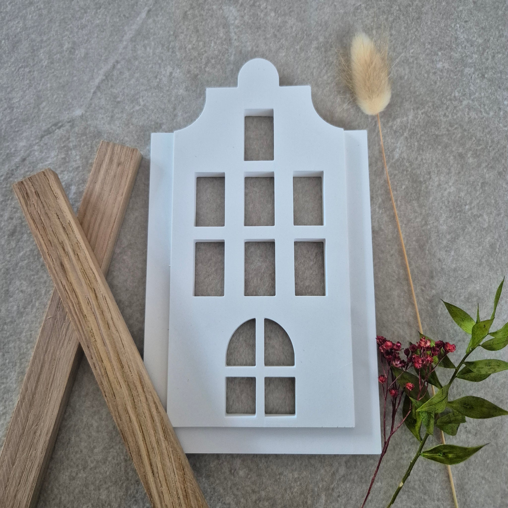 Silikonform - Grachtenhaus Laterne Seite - zum Basteln mit den Easy-Sticks 12 cm