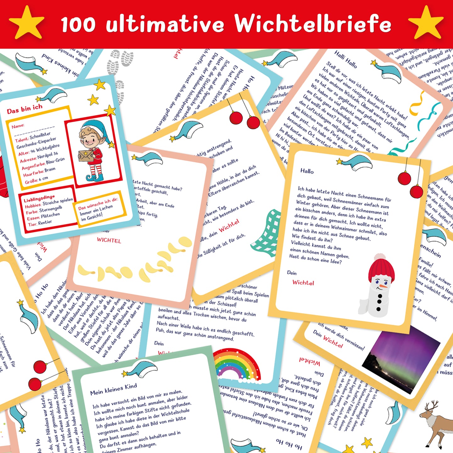 100 Wichtelbriefe auf einen Streich Inkl. Bastelzubehör zum Downloaden - Personalisierbar Für Eine Magische Wichtelzeit