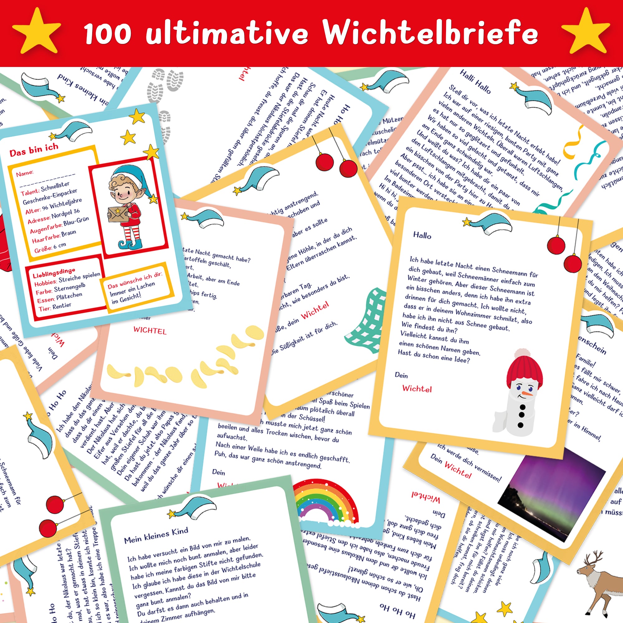 100 Wichtelbriefe auf einen Streich Inkl. Bastelzubehör zum Downloaden - Personalisierbar Für Eine Magische Wichtelzeit