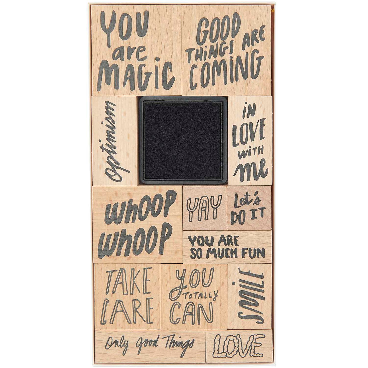 Paper Poetry Holzstempelset "You Are Magic" Mit 14 Teilen Für Kreative Einladungen Und Karten