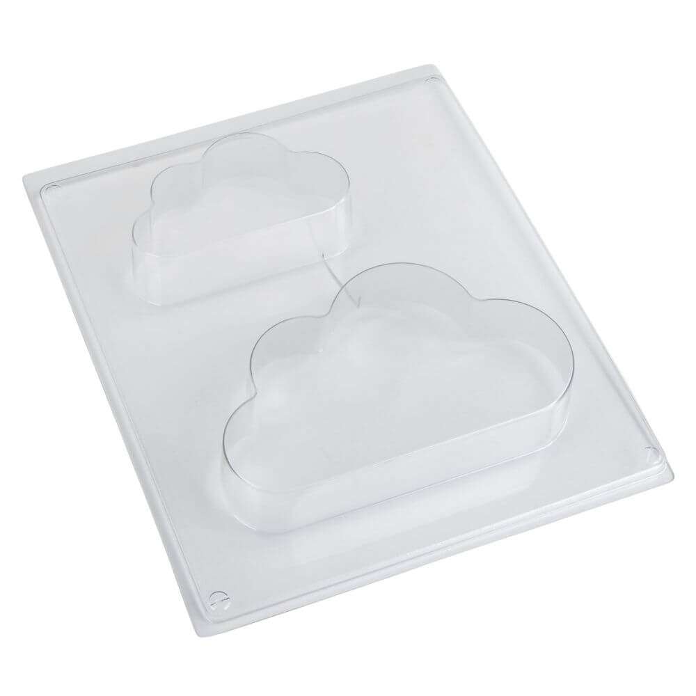 Gießform Wolke - Hochwertige PET Schablone Für Kreativbeton, 2 Wolkenmotive, Größe 15x9 cm & 10x6 cm