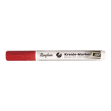 Roter Kreide-Marker von easy-sticks mit Keilspitze, perfekt für farbenfrohe Notizen und kreative Kunstwerke auf glatten Oberflächen.