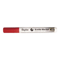 Roter Kreide-Marker von easy-sticks mit Keilspitze, perfekt für farbenfrohe Notizen und kreative Kunstwerke auf glatten Oberflächen.