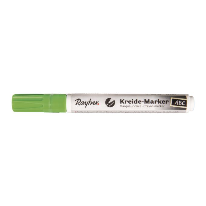 Grüner Kreide-Marker von easy-sticks mit Keilspitze, vielseitig einsetzbar für bunte Botschaften auf Tafeln, Spiegeln und anderen glatten Flächen.