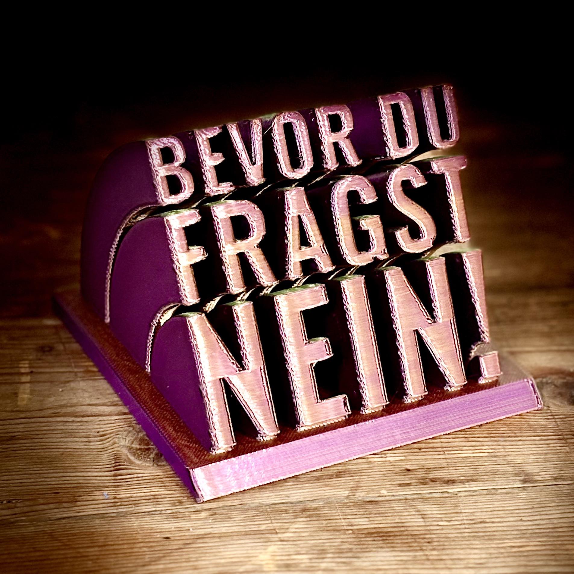 3D-Druckdatei Bevor du fragst NEIN – STL Download | Lustige Büro-Deko