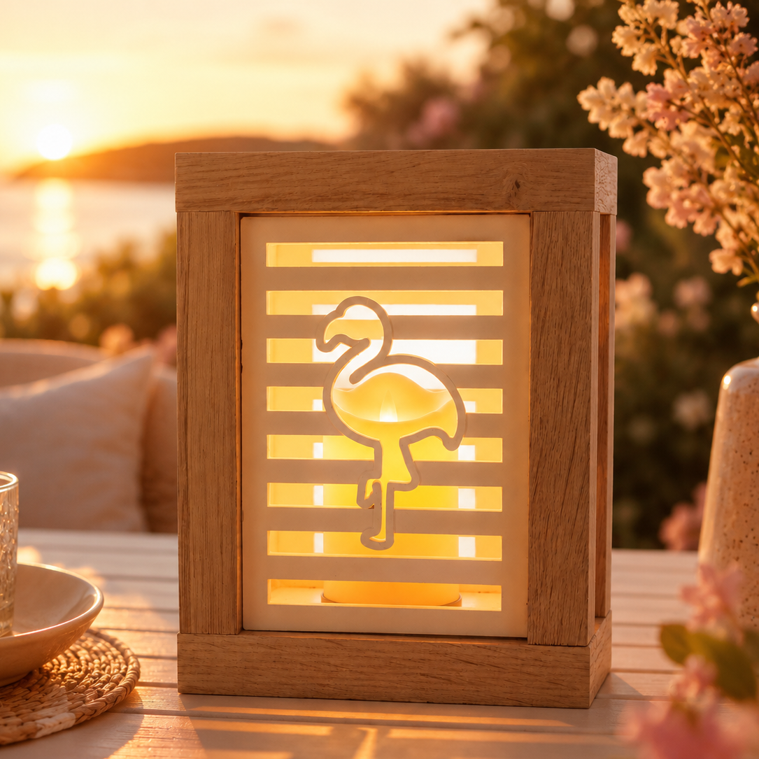3D-Druckdatei – Flamingo Laterne Seitenteil (STL u. 3MF)