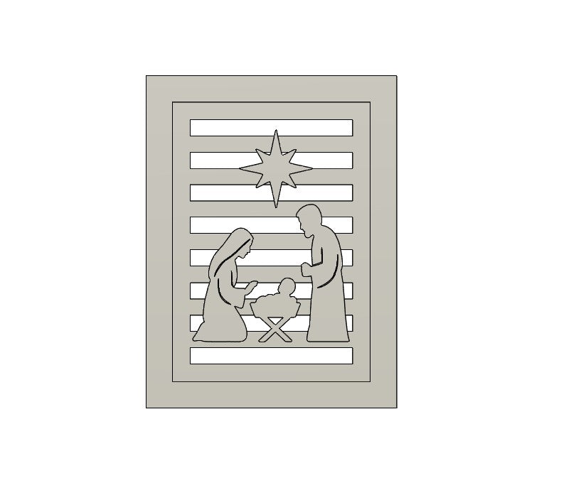 3D-Druckdatei – Krippe Laterne Seitenteil (STL + 3MF)