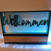 3D/ Plotter- / Laserdatei - Willkommen im Rahmen gedruckt mit 3 Drucker xtool