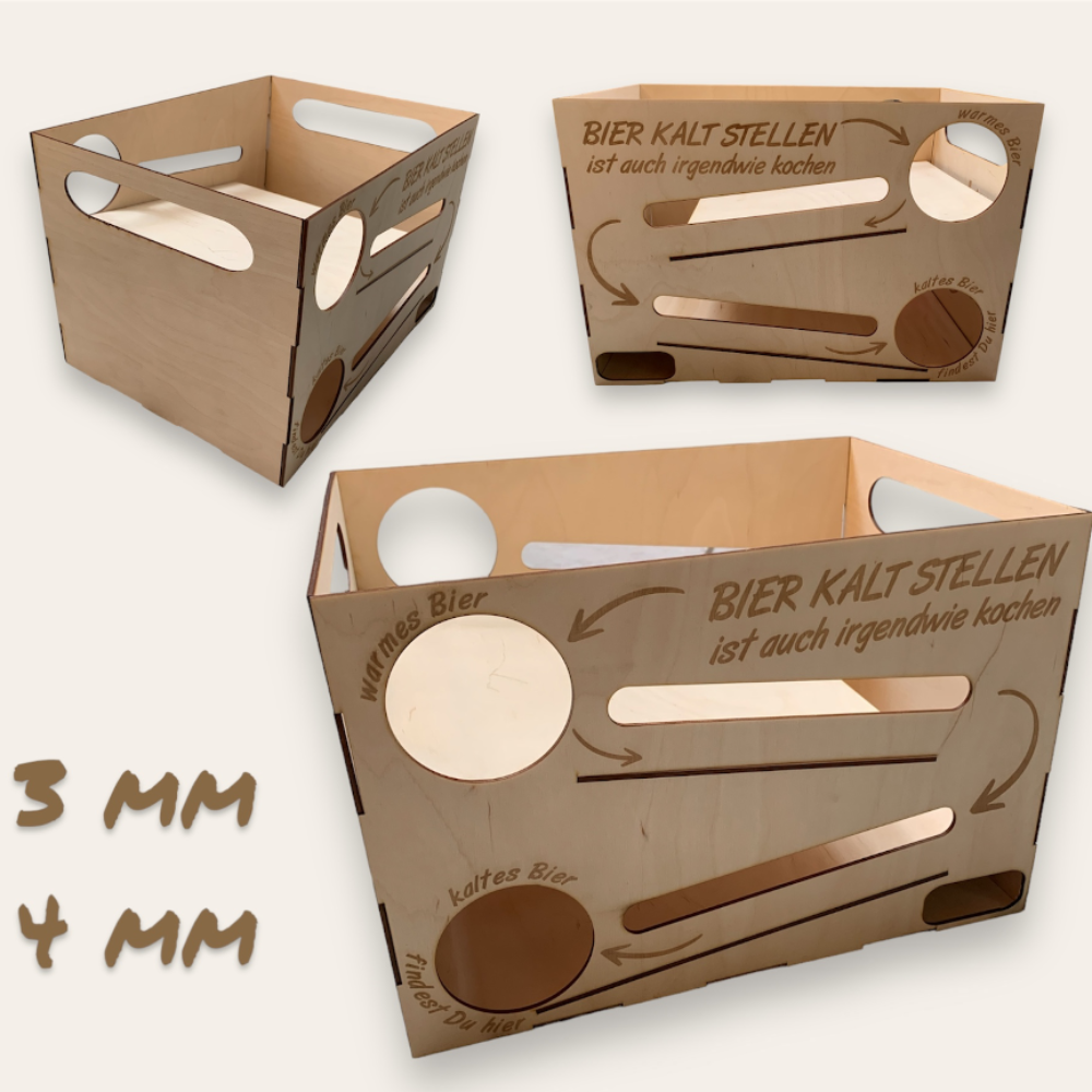 3 & 4 mm Getränkerutsche Bier Männergeschenk Xtool Laser Laserdatei Geschenkidee Männer