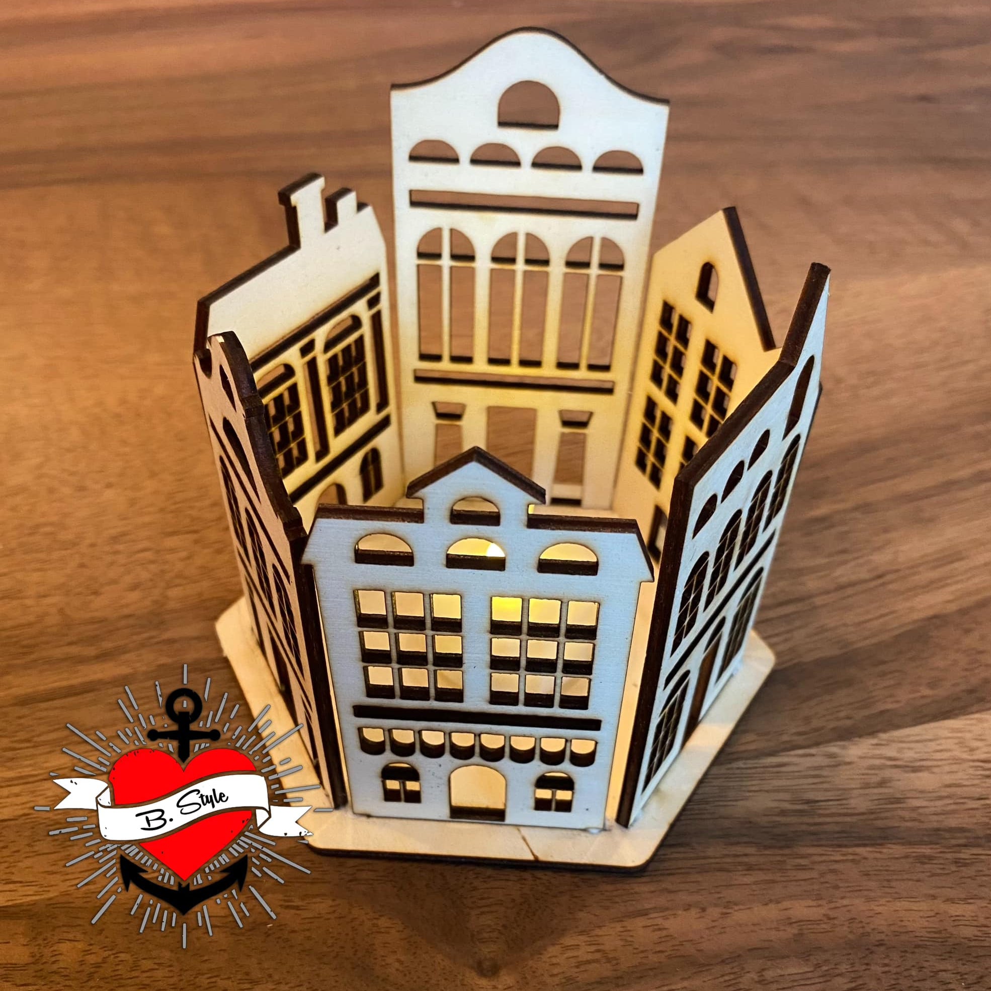 3 & 4 mm Windlicht Häuser Laserdatei Laser DIY Xtool selbst gemacht holz