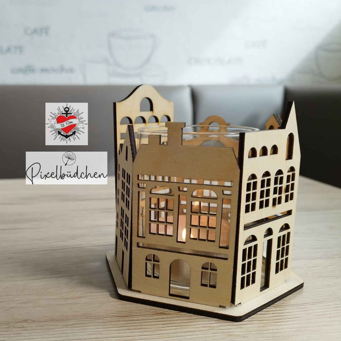 3 & 4 mm Windlicht Häuser Laserdatei Laser DIY Xtool selbst gemacht holz