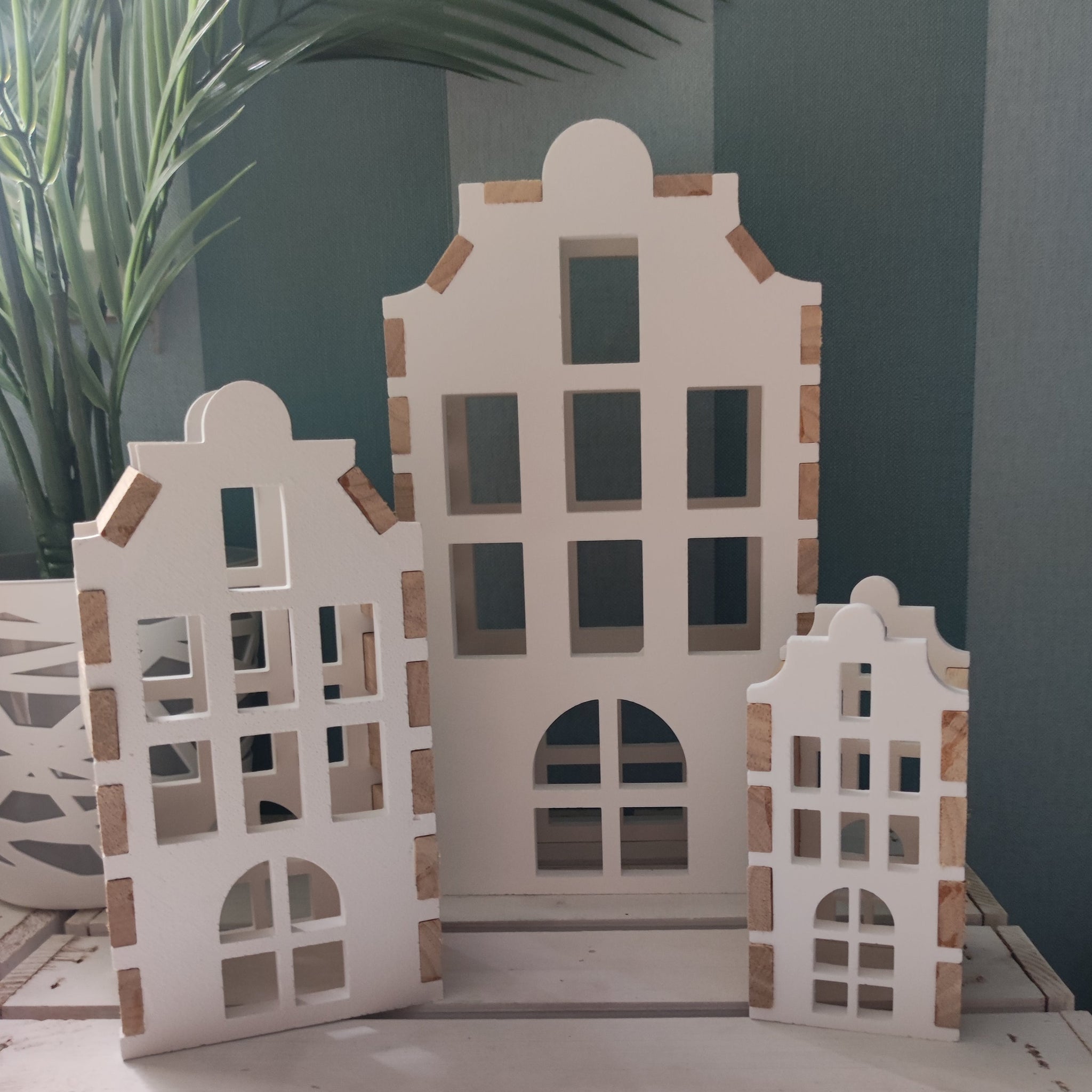 Silikonform - Grachtenhaus Seite viereckige Fenster in klein, mittel und groß