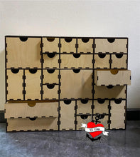 Lade das Bild in den Galerie-Viewer, 3mm 24 Schubladen Kästchen Adventskalender Laserdatei Zahlen DIY selbstgemacht
