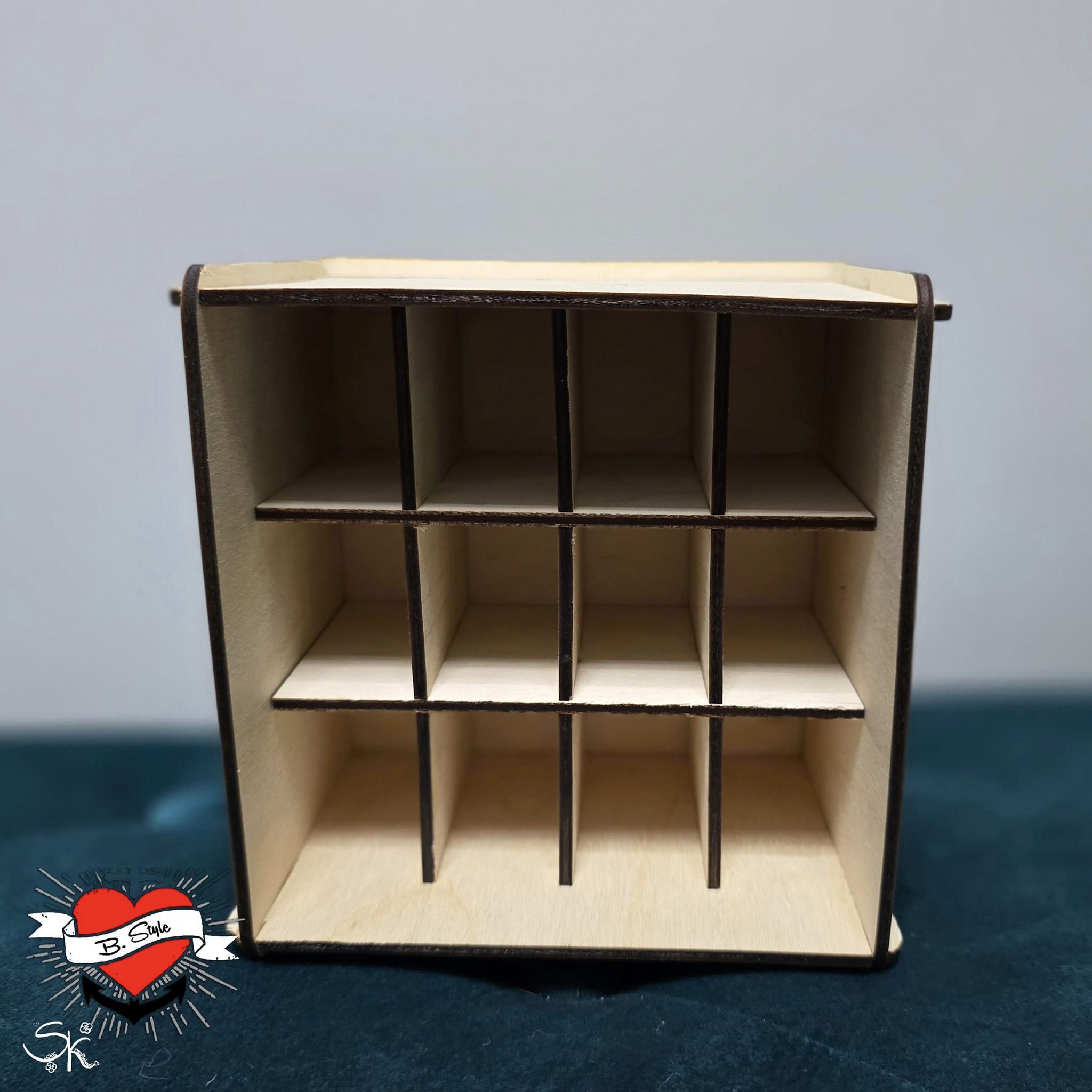 3 mm Box mit ver. Teilern Laserdatei für Aufbewahrungen Bastel ordnung stifte aufbewahrung Schminke Spiegelschrank