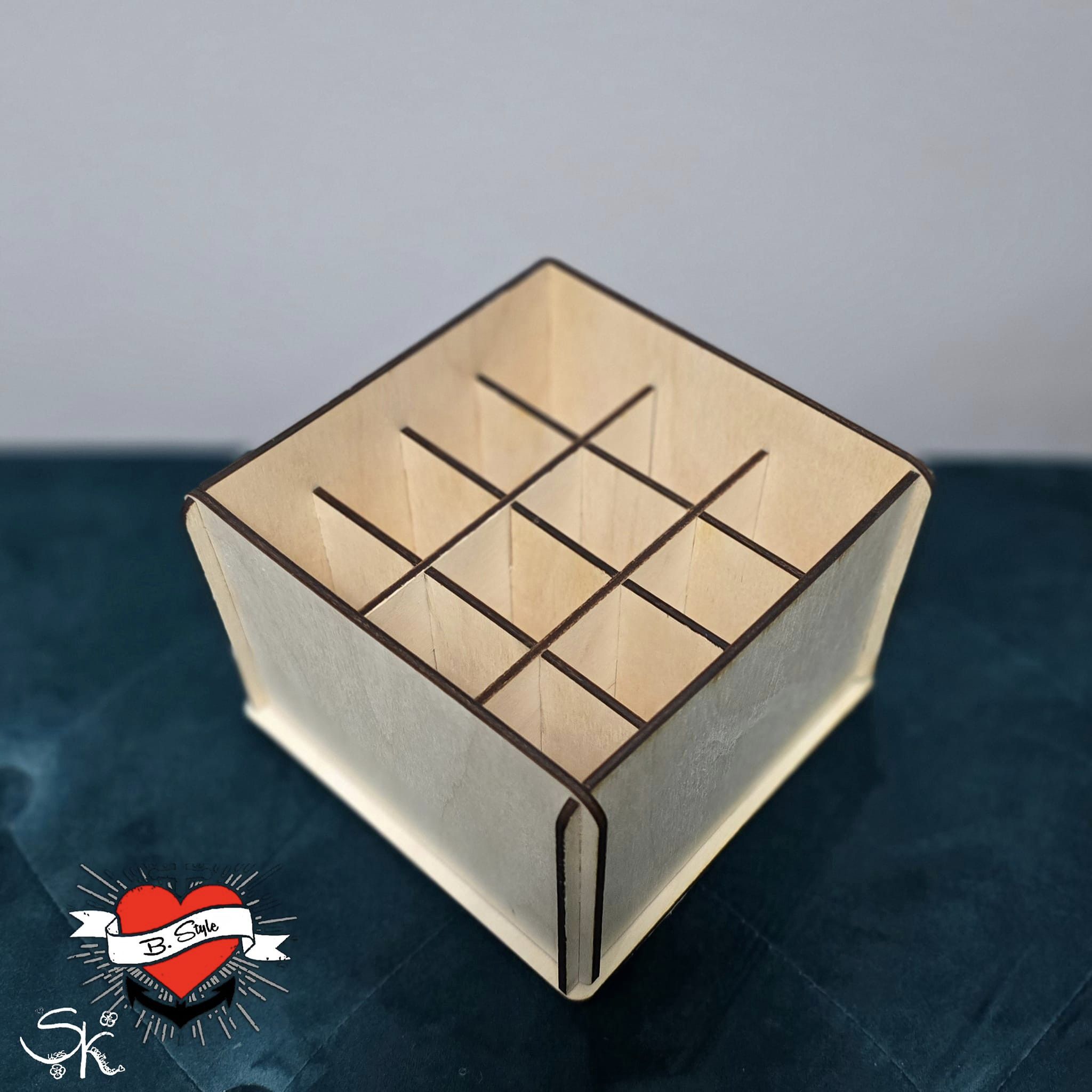 3 mm Box mit ver. Teilern Laserdatei für Aufbewahrungen Bastel ordnung stifte aufbewahrung