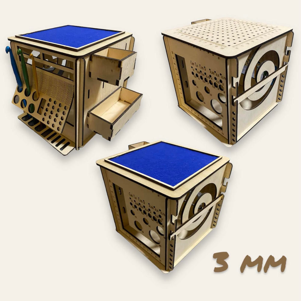 3mm Garnbox Laserdatei xtool Laser Nähen Garn Aufbewahrung