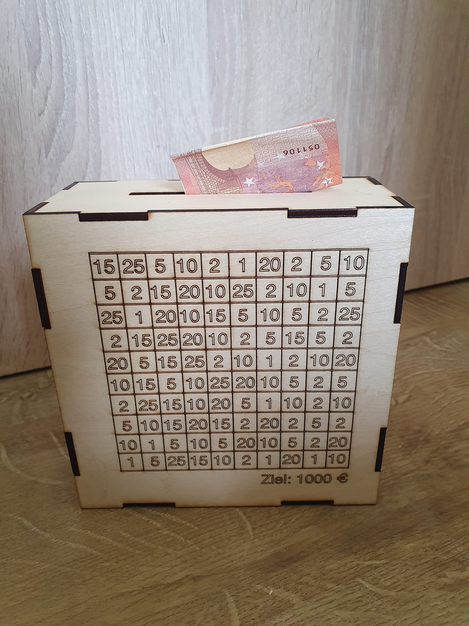 3 mm Spardose Laserdatei Geld sparen xtool datei holz Geschenk idee