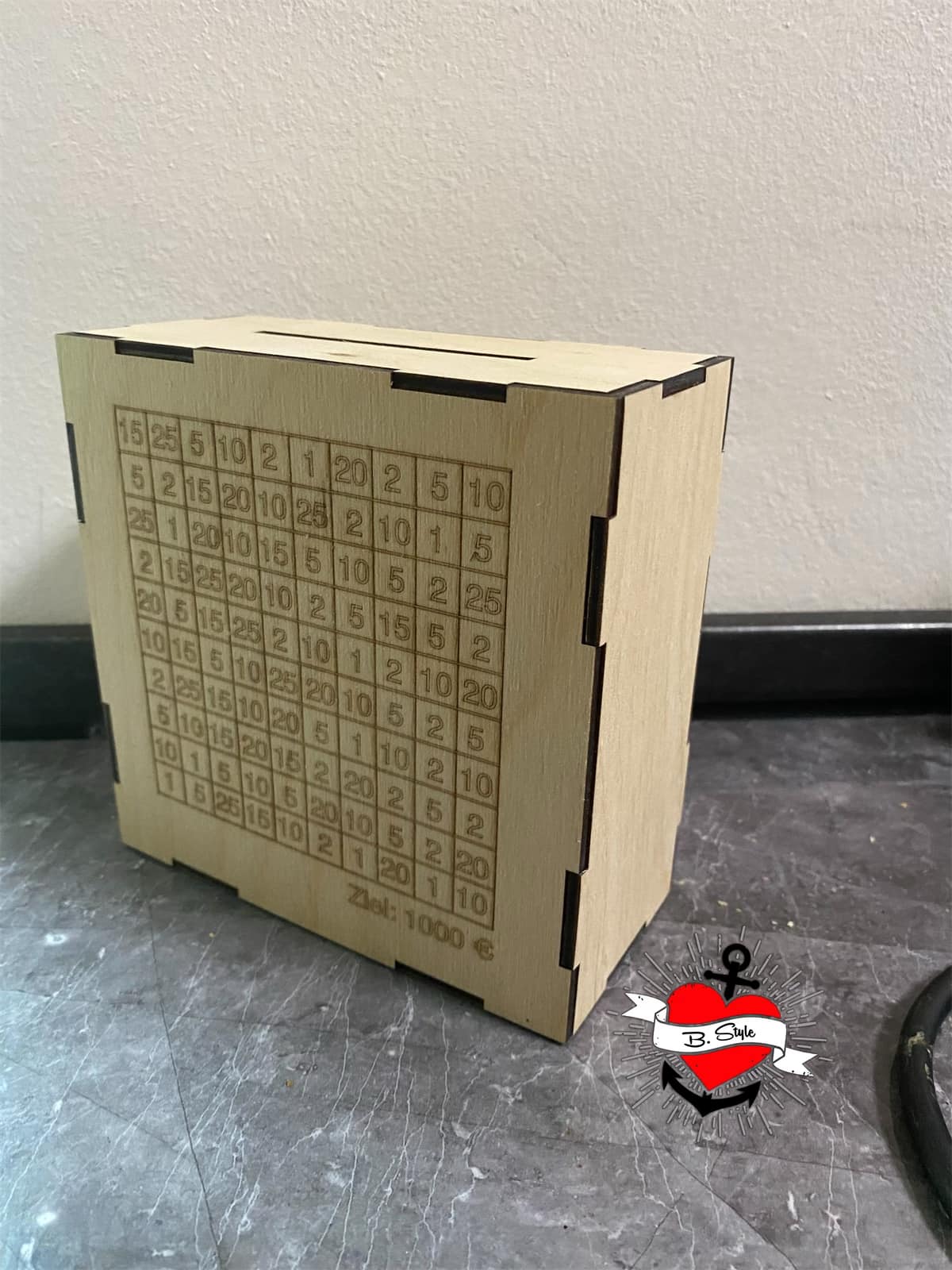 3 mm Spardose Laserdatei Geld sparen xtool datei holz Geschenk idee