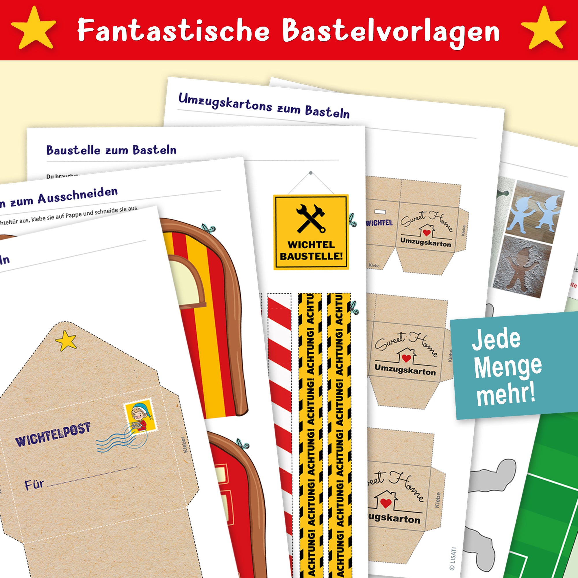 Wichtelbriefe und Zubebör zum Aussscheniden und Basteln