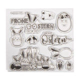 Frohe Ostern Clear Hasen Stamps Set Mit 11 Motiven, 102,5x97mm Für Karten & Geschenke Hasenfamilie