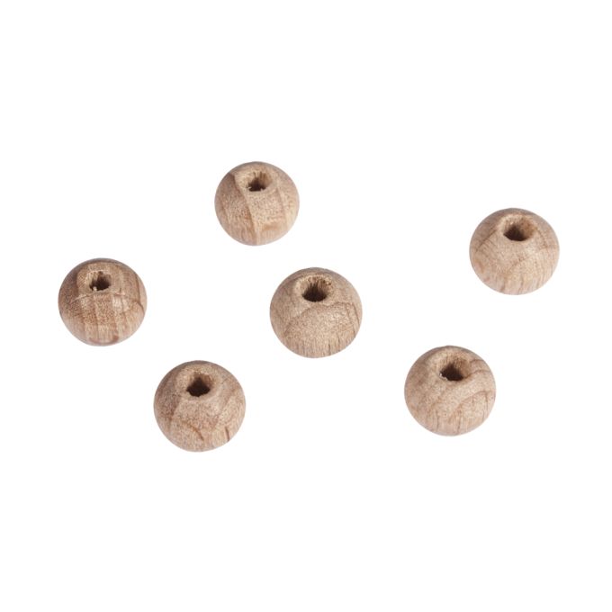 Deko Perlen Aus Holz, 8Mm Ø, Rohholz-Perlen in SB-Btl mit 100 Stück für Kreative Projekte