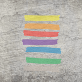 Bunte Pinselstriche auf grauem Hintergrund, ideal für kreative Projekte mit der 89 Gewürze A-Z Laserdatei von easy-sticks.