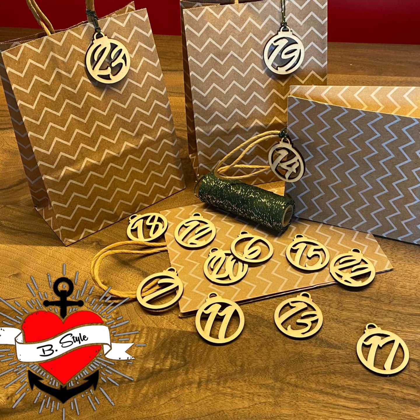 Adventskalender Zahlen zum Plotten und Lasern - Datei xtool Anhänger